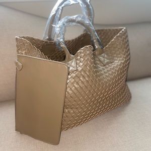WOVEN TOTE BAG - CREAM